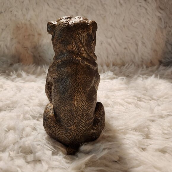 Vintage Bronze Bulldog Figurine Door Stop Paperweight Animals - Picture 6 of 7